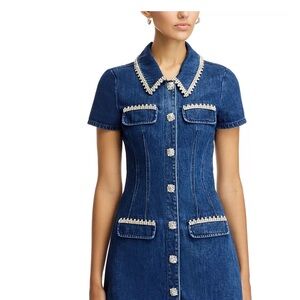 Self-Portrait Blue Crystal Denim Dress